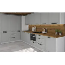 Feldmann-Wohnen Küchenzeile Oslo L-Form 212 x 207 cm grau / weiß