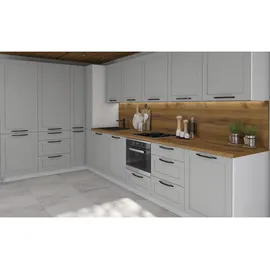 Feldmann-Wohnen Küchenzeile Oslo L-Form 212 x 207 cm grau / weiß