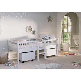 58 aufm Kessel Spielbett Keeley 90 x 200 cm Buche massiv lackiert Weiß