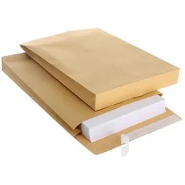 Posthorn Faltentaschen B4, braun, ohne Fenster, haftklebend, 10 Stück