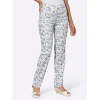 Cosma Druckhose in bleu-ecru-bedruckt | Gr.: 44