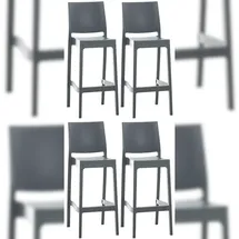 deluke Barhocker MIAMI 2er Set Dunkelgrau