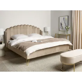 Beliani Polsterbett 180 x 200 cm Taupe