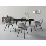 LEONIQUE Esstisch LEONIQUE "Eadwine, Topseller Ovaler Tisch, Küchentisch", schwarz, B:160cm H:76cm T:90cm, Tische, Esstisch, Tischplatte aus MDF, verschiedene Größen und Farbvarianten