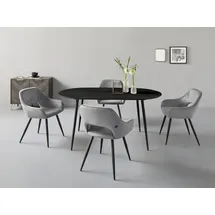 LEONIQUE Esstisch LEONIQUE "Eadwine, Topseller Ovaler Tisch, Küchentisch", schwarz, B:160cm H:76cm T:90cm, Tische, Esstisch, Tischplatte aus MDF, verschiedene Größen und Farbvarianten