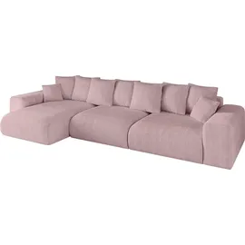 altdecor Ecksofa Cord mit Schlaffunktion 2-Sitzer Rosa