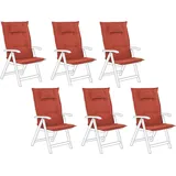 Beliani Polsterauflagen 6er Set hochlehner auflagen Toscana in Rot | Gr.: onesize
