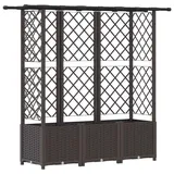 vidaXL Hochbeet mit Rankgitter und Dach 162,5 x 40 x 138 cm Braun