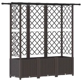 vidaXL Hochbeet mit Rankgitter und Dach 162,5 x 40 x 138 cm Braun