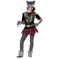 In Character Kostüm Hipster Werwölfin Kostüm für Kinder, Zerfetzt und fetzig: Werwolfkostüm für College Girls grau 128-140