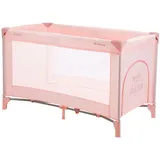 KIKKABOO Reisebett, so gifted eine Ebene, weiche Matratzenauflage, Seiteneingang rosa Metall, 60x120 cm, Babymöbel, Babybetten, Reisebetten