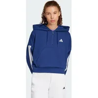 Adidas Essentials 3-Streifen French Terry Quarter-Zip Hoodie, Dark Blue/White, XXS