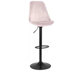 Verstellbarer Barhocker mit Samtbezug und Metallbeinen | Höhenverstellbarer Stuhl für Küche und Wohnzimmer | Retro Vintage Stil | Kadima Design