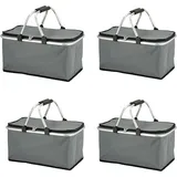 Novaliv Einkaufskorb 30 Liter 4-tlg. Grau