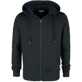 JACK & JONES Basic Reißverschlusspullover Black / Regular Fit XL