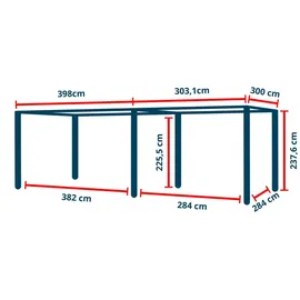 primeyard Pergola 3 x 7 m Anthrazit