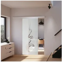 Inova Glasschiebetür Curved Komplettset mit Griffmuschel/Schienensystem 88 cm x 203,5 cm