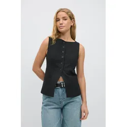 Tailored boatneck vest - Black - L