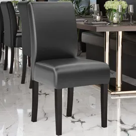 GGM Möbel Bistrostuhl Leo Big Leder Schwarz 2er Set