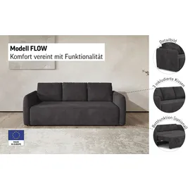 Cotta Big-Sofa "Megasofa, Flow, Breite 222 cm", taupe, B:222cm H:89cm T:102cm, 96% POLYESTER (PES) 4% POLYAMID(PA), Sofas, Big-Sofa, wahlweise mit Bettfunktion
