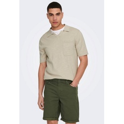 ONLY & SONS Poloshirt Einfarbiges Polo Hemd aus Baumwolle Kurzarm Shirt ONSACE 5025 in Beige beige XL