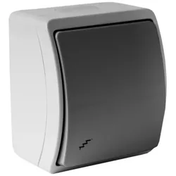Treppenschalter Lichtschalter Schalter IP44 Wechselschalter grau/anthrazit 153-08 DV 8233