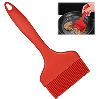 Backpinsel, Backpinsel Silikon, Silikonpinsel Kochen Küchenpinsel Backpinsel zum Backen Grillen Kochen und Verteilen von Öl Butter BBQ-Sauce oder Marinade (Rot)