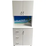 Hti-Living Palmen Schrank 80 x 40 x 180 cm Weiß