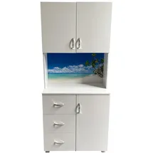 Hti-Living Palmen Schrank 80 x 40 x 180 cm Weiß