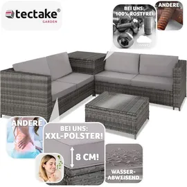 Tectake Siena Rattan Lounge grau/hellgrau