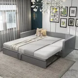 lanki international Odikalo Polsterbett Schlafsofa Ausziehbar Lattenrosten Multifunktion Samt Grau 90/180*200 - Grau