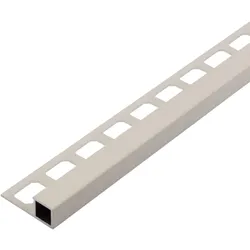 Quadratprofil / Ecken Aluminium strukturbeschichtet creme | Quadrat-Eckstück Aluminium - 11,0 mm