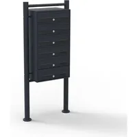Wiltec 6er Briefkastenanlage Schwarz