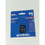 GoodRam 64GB Micro SD xc UHS-I Klasse 10 Speicherkarte Adapter und Schnittstelle Lesegeschwindigkeit bis zu 100 MB/s Schreibgeschwindigkeit ab 10 MB/s 64 GB MicroSDXC 100MB/s Class U1 Z1C2