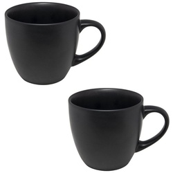 Neuetischkultur Tasse Tasse 2er Set Black Matt, Keramik, Kaffeetasse Teetasse schwarz