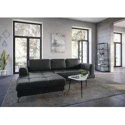 Ecksofa SIT & MORE "Bendigo L-Form", schwarz, B:284cm H:84cm T:175cm, Sofas, inklusive Sitztiefenverstellung, Bodenfreiheit 12 cm, in 2 Fußfarben