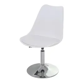 Mendler 6er-Set Drehstuhl Malmö T501, Stuhl Küchenstuhl, höhenverstellbar, Kunstleder ~ weiß, Chromfuß