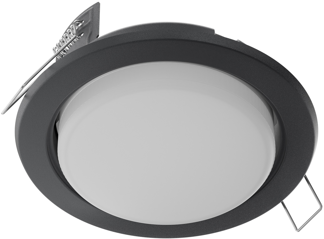 ledscom.de LED Einbaustrahler Zobe flach GX53 anthrazit rund 6,105W 560lm 107mm Ø Lochkreis 90mm Ø