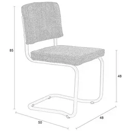 ZUIVER 2er-Set Zuiver Freischwinger Ridge Klink Soft Stoff Terra