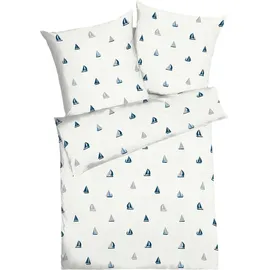 KAEPPEL Bettwäsche Sailing Boats blau 135x200 cm + 80x80 cm)