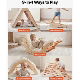 Vevor Kletterbogen 9-in-1 Kletterspielzeug Orange