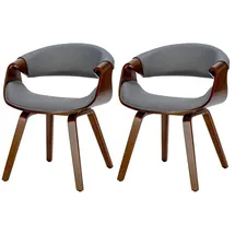 CLP 2er Set Esszimmerstuhl Foley Mit Kunstleder- Oder Stoffbezug I Küchenstuhl Mit Armlehne Und Holzgestell