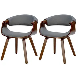 CLP 2er Set Esszimmerstuhl Foley Mit Kunstleder- Oder Stoffbezug I Küchenstuhl Mit Armlehne Und Holzgestell