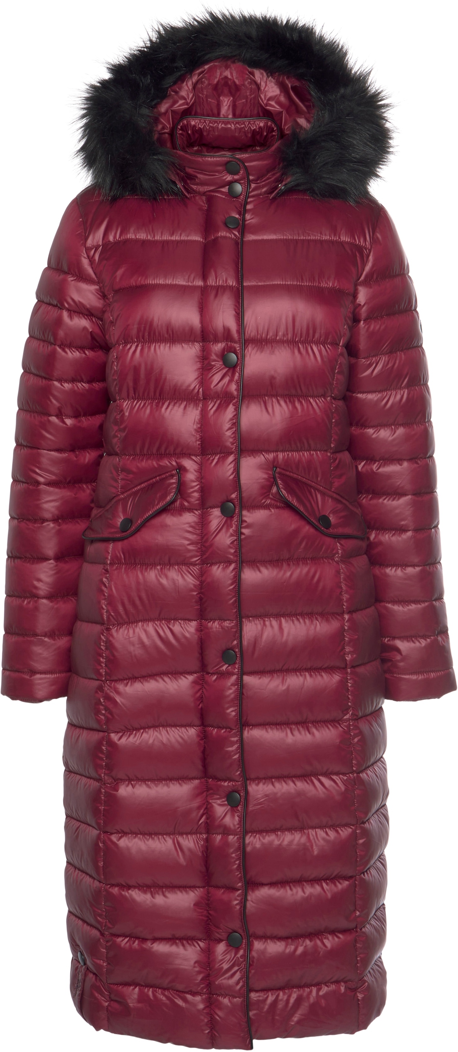Steppjacke ALPENBLITZ "Schneegeflüster" Gr. 34, rot (bordeau x (wintermantel aus nachhaltigem material)) Damen Jacken Lange