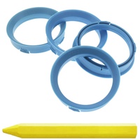 4X Zentrierringe 66,6 x 56,6 mm Hellblau Felgen Ringe + 1x Reifen Kreide Fett Stift
