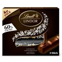 Lindt Schokoriegel Lindor Sticks Multipack, Dark 60%, 100g, je 25g, 4 Riegel