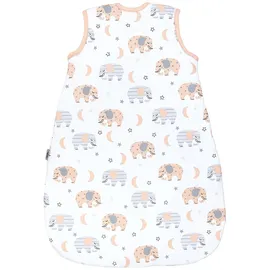 TupTam Baby Schlafsack 2.5 TOG – Warmer Winter Schlafsack Baby, OEKO-TEX, Ärmellos, Wattiert" Gr. 80, grau (elefant, mond), Schlafsäcke, L: 86cm, Obermaterial: 100% Baumwolle, Farbe: Elefant/Mond, Größe: 80-86 - 80-86
