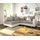 DeLife Ecksofa Clovis Weiss Hellgrau Modulsofa Armlehne Ottomane Links