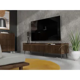 WFL GROUP Arysa TV-Lowboard 180 cm Braun Stahl/MDF/Holzwerkstoff