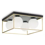 Ideal Lux Lingotto 4-flammig quadratisch Messing-Schwarz